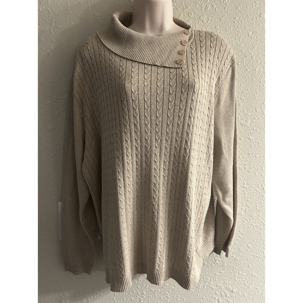 2X Alfred Dunner Beige Flair Pullover Top #1439*15